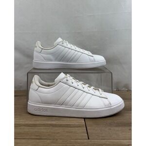 Adidas Grand Court Shoes White Gold Women Sz 10 Casual Sneakers Athletic